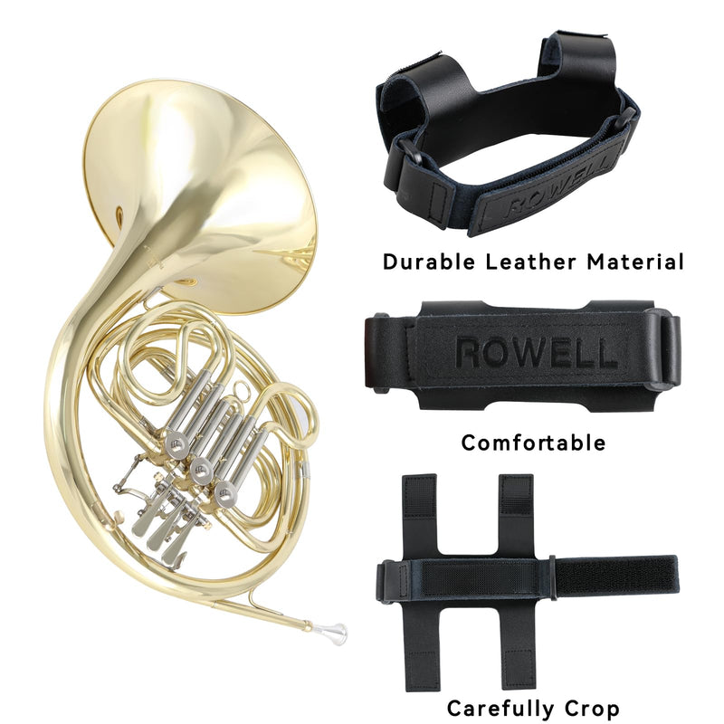 ROWELL French Horn Guard Cowhide French Horn Hand Guard Adjustable French Horn Hand Pad Portable Wear Resistant French Horn Guard French Horn Guard Replacement