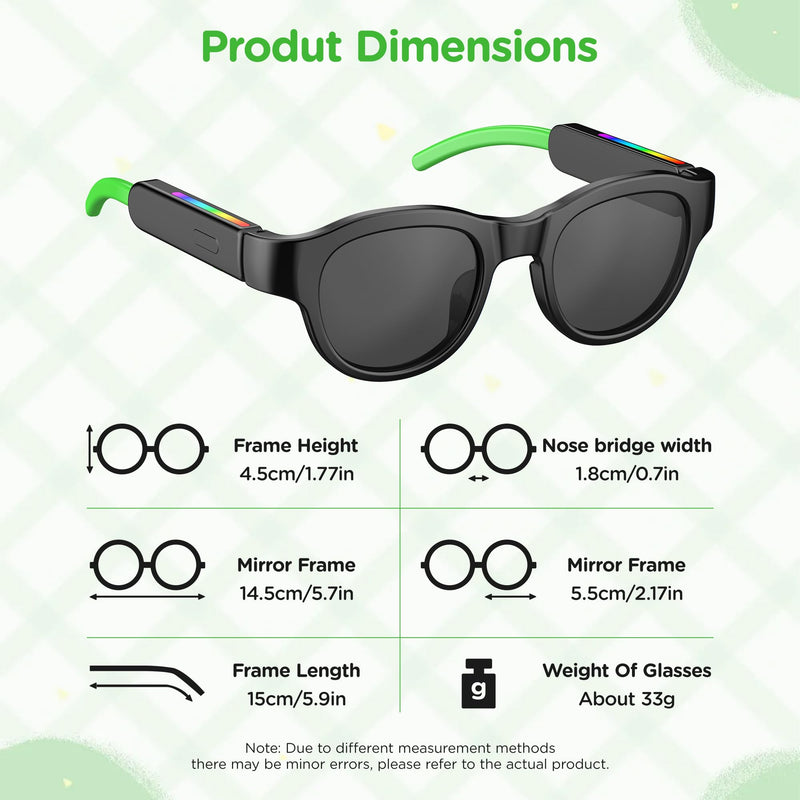 Children's Smart Bluetooth Sunglasses Green