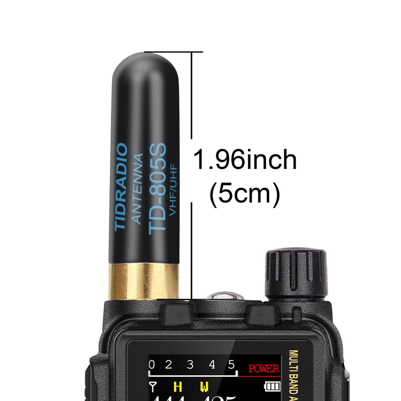 TIDRADIO TD-805S Short Antenna (2 Pack, 1.96inch) VHF/UHF Walkie Talkie Antenna 144/430Mhz Ham Radio Antenna for BaoFeng UV-5R, TD-H8, TD-H3 Ham Radios, SMA-F 2Pack (TD-805S 1.96" VHF/UHF)