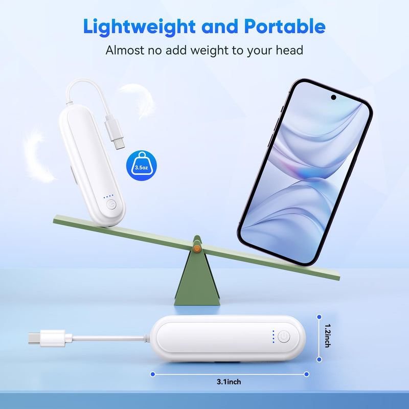 Kinwin 2 Pack Battery Pack for Oculus Quest 2, 20000mWh VR Extended Battery | Power Bank for Meta Quest 2, Extra 2-4H Playtime, 10W Fast Charging VR Headset Accessories, Lightweight and Portable Charger