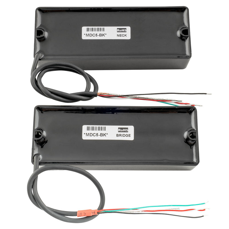 Artec MDC5 Ceramic Magnet Soapbar Style Bass Pickup Neck Bridge Pickups Set 14.4K for 5-String Bass, Black Black Set