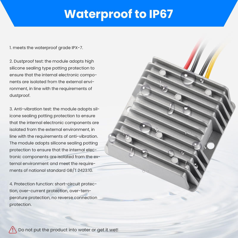 [AUSTRALIA] - 240W DC-DC Boost Converter, 12V/24V to 48V 5A Boost Transformer - Waterproof IP67,Suitable for Golf Carts, Solar Panels, Electric Scooters, Overload/Short Circuit Protection Grey-DC 12V to 48V5A 