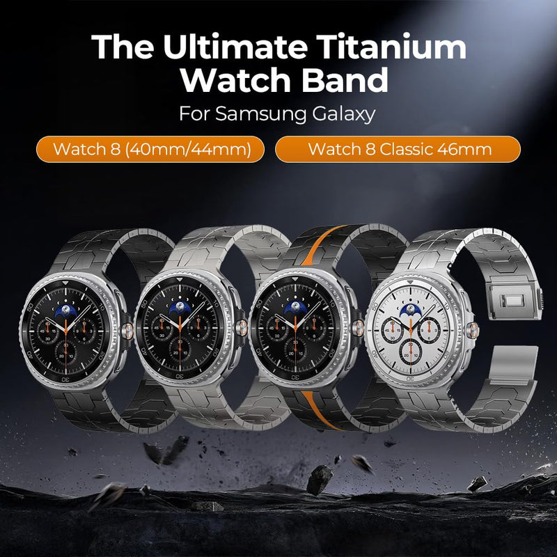 Titanium Magnetic Watch Band Compatible with Samsung Galaxy Watch 9 8 40mm 44mm/ 8 Classic 46mm, No Gap Replacement Strap for Galaxy Watch 9/8 for Men, Lightweight Skin-Friendly silver