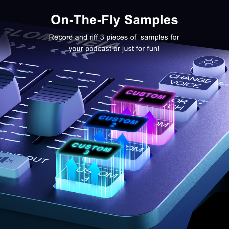 Gaming Sound Board Audio Interface Voice Changer for PC PS4 PS5 Streaming Mixer Soundboard Compatible with XLR Condenser/Dynamic Microphone