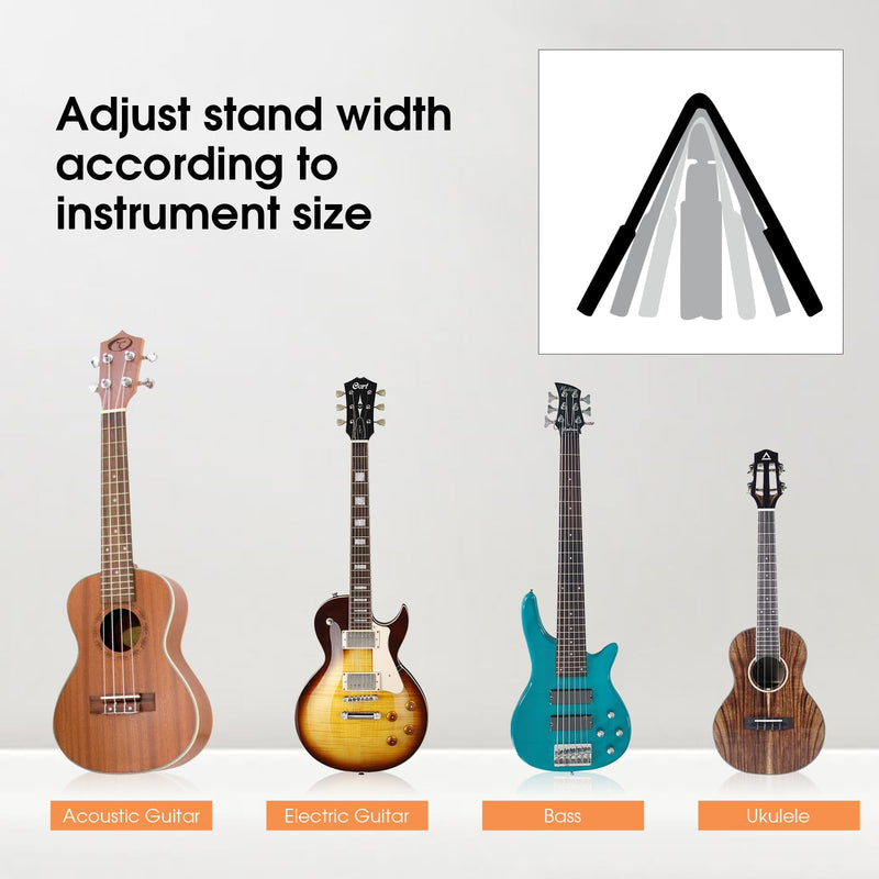 ENO MUSIC Alumium Alloy A-Frame Universal Folding Acoustic Guitar Stand for Electric Bass Guitars, Purple