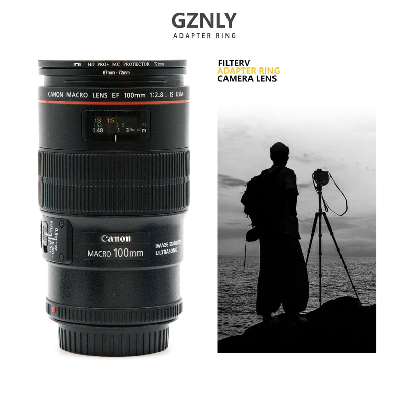 46mm to 52mm Step-up Adapter Rings Filter Adapter Black Metal Step Down Filter Ring Adapter Compatible with All Brand UV CPL ND Camera Lens Filter Stepping Rings (46mm-52mm) 46mm-52mm