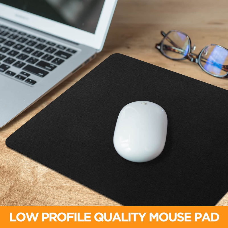 Quality Selection Mouse Pad Superb for Computer & Laptop, Non-Slip Rubber Base Mousepad, Mouse Pads for Home, Office & Gaming 7.75 x 9.25 in, Black 1 Pack