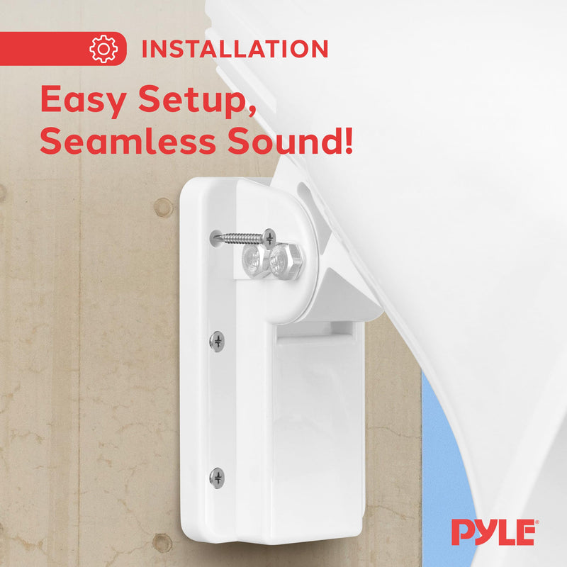 Pyle Indoor / Outdoor PA Horn Speaker - 6” Portable PA Speaker With 8 Ohms Impedance & 50 Watts Peak Power - Mounting Bracket & Hardware Included - Pyle PHSP4 White