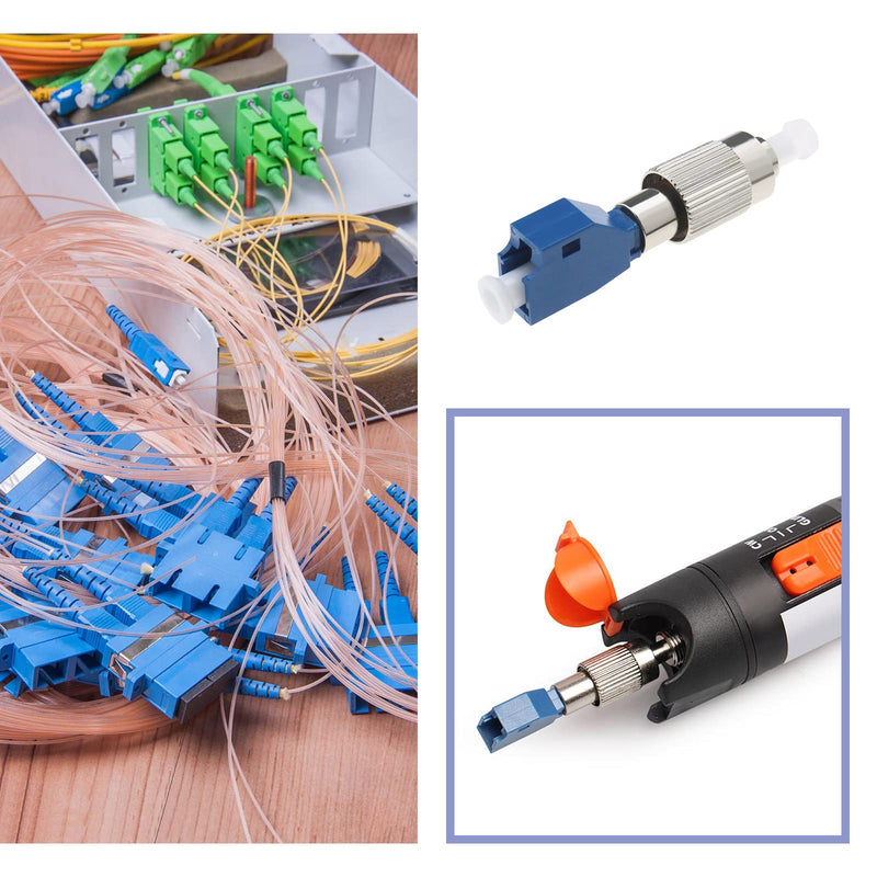 Be In Your Mind 4 Pieces Visual Error Locator Adapter Single Mode Fiber Optic Connector FC/UPC Male to LC/UPC Female Converter for Maintenance Optical Networks