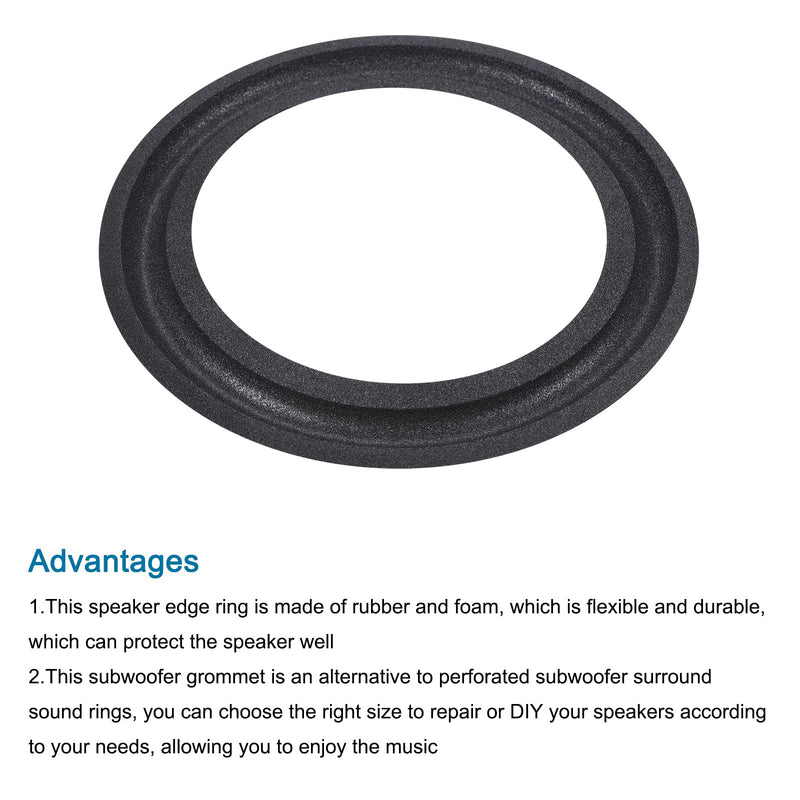 MECCANIXITY Rubber Speaker Foam Edge Surround Rings 4.5 Inch 76mm x 116mm Perforated Subwoofer Rings Replacement Parts for Speaker Repair or DIY Black 4 Pcs