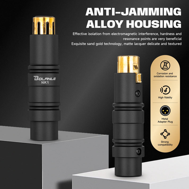 [AUSTRALIA] - Bolanle Microphone Preamps 28dB Gain XLR Male to Female Adapter with Gold-Plated Connectors, 48V Phantom Power for SM7B/SM58 Mics, Mixer, Sound Card (Black) BLACK 