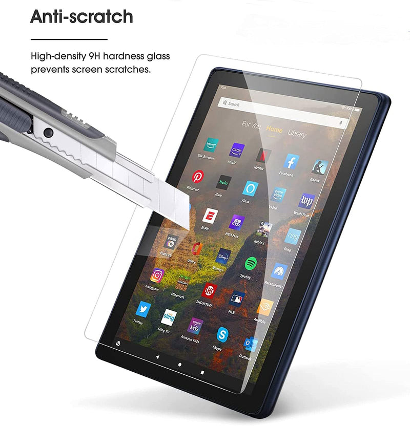 2-Pack Screen Protector for Amazon Fire HD 10 Tablet (2023/2021,13th/11th Generation) /Fire HD 10 Plus/HD 10 Kids/Kids Pro Tablet 2021, 9H Hardness Tempered Glass Guard for Fire 10