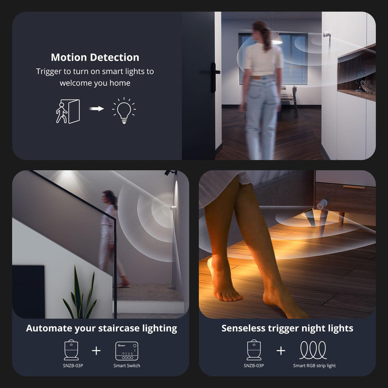 [AUSTRALIA] - SONOFF SNZB-03P Zigbee Motion Sensor, 3-Year Battery Life, for Alert System and Automations Wireless Motion Detector, SONOFF Zigbee Bridge Required, Batteries Included(2 Pack) 