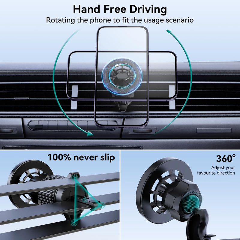 for Magsafe Car Mount [20 Strong Magnets] Magnetic Phone Holder for Car Dashboard [Hands Free] Cell Phone Magsafe 3 Car Mount Fit iPhone 15 14 13 Pro Max Pro Plus Mini MagSafe Case All Phone