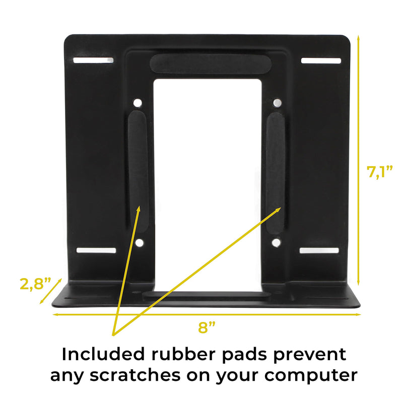 HumanCentric SFF Under Desk PC Mount & Wall Mount Bracket | For Small Form Factor Desktop Tower, UPS Wall Mount Bracket, Adjustable CPU Holder with Straps, Hardware Included
