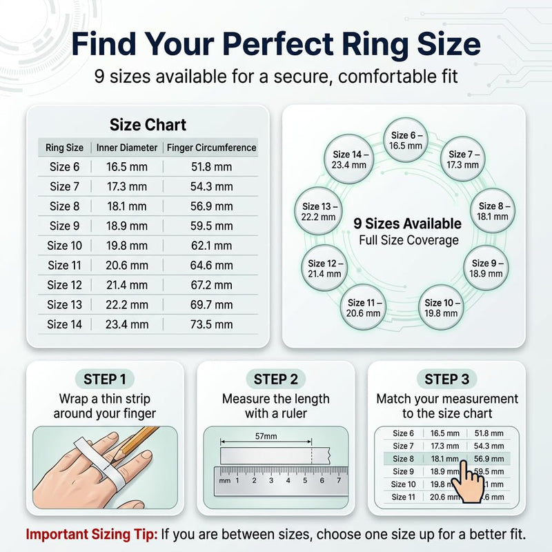 Smart Ring for Women & Men, Health Fitness Tracker Ring with Heart Rate, Sleep Monitor, Activity Tracking, Waterproof IP68, No Subscription, Portable Charging Case, Compatible with iOS & Android Gold 7