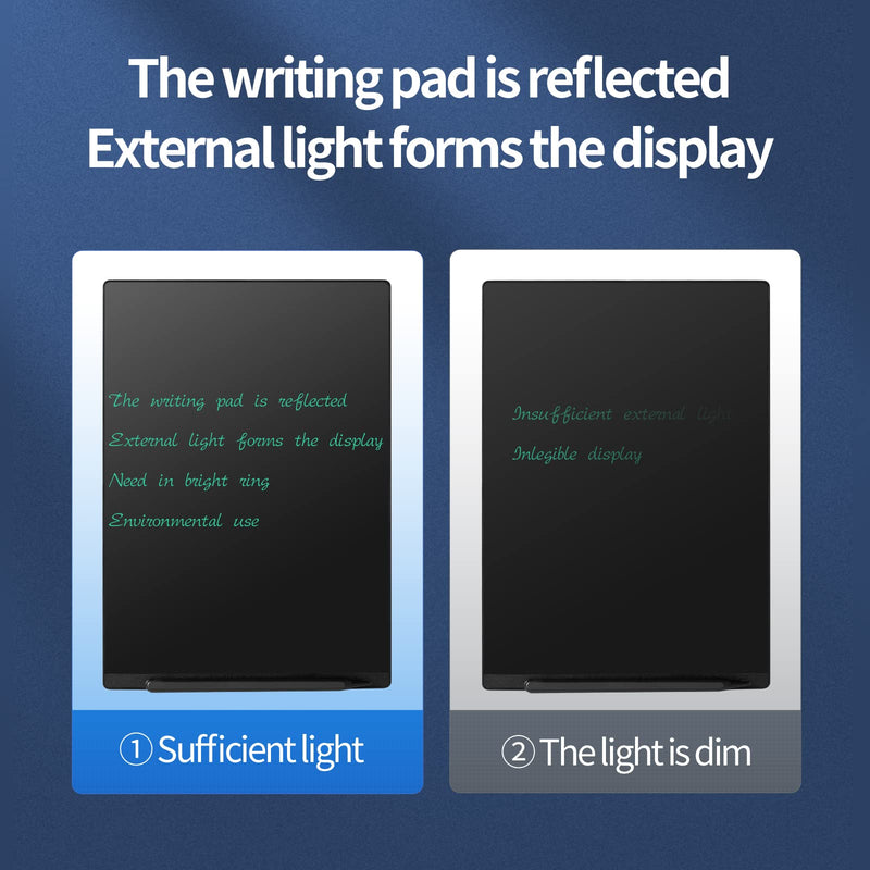 LCD Writing Tablet 2 Sides Screen Erasable Reusable 11.5inch and 10.5inch Electronic Drawing Pads Portable Scratchpad for Kids Adults Home Office (Black) 11.5&10.5in Black