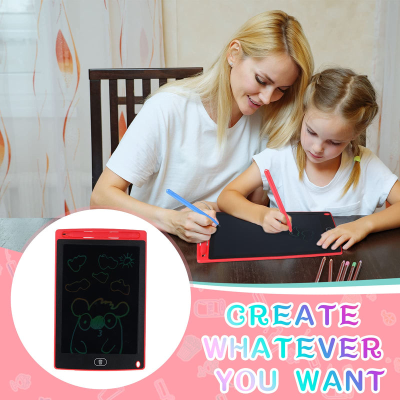 4 Piece LCD Writing Tablet Doodle Board Electronic Toy 8.5 Inch Colorful LCD Writing Board Electronic Tablet Writing LCD Erasable Drawing Pad Reusable Writing Pad (Blue, Red, Green, Pink) Blue, Red, Green, Pink
