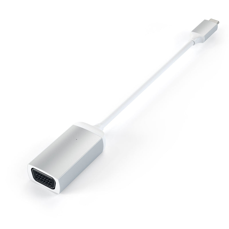 Satechi Type-C VGA USB-C Cable Adapter 1080p/60Hz - Compatible with 2018 MacBook Air, 2018 iPad Pro, 2016/2017/2018 MacBook Pro/MacBook, Microsoft Surface Go and More (Silver) Silver