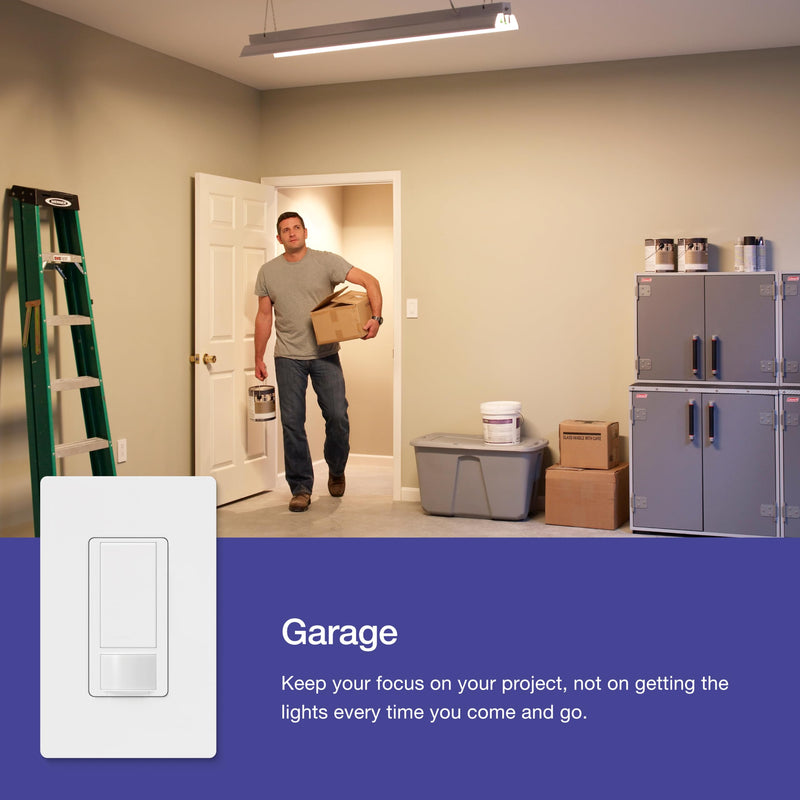 [AUSTRALIA] - Lutron Maestro Motion Sensor Light Switch Indoor for Bathroom, Garage, Laundry Room, Any Bulbs, Occupancy Vacancy Sensor, Single-Pole, MS-OPS2H-2-WH, White (2 Pack) 2 Pack 2-Amp Single Pole Switch 
