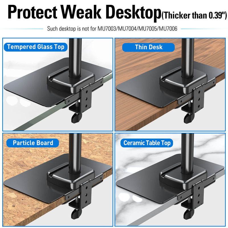 MOUNTUP Dual Monitor Desk Mount, Max 32 Inch up to 17.6lbs+Monitor Mount Reinforcement