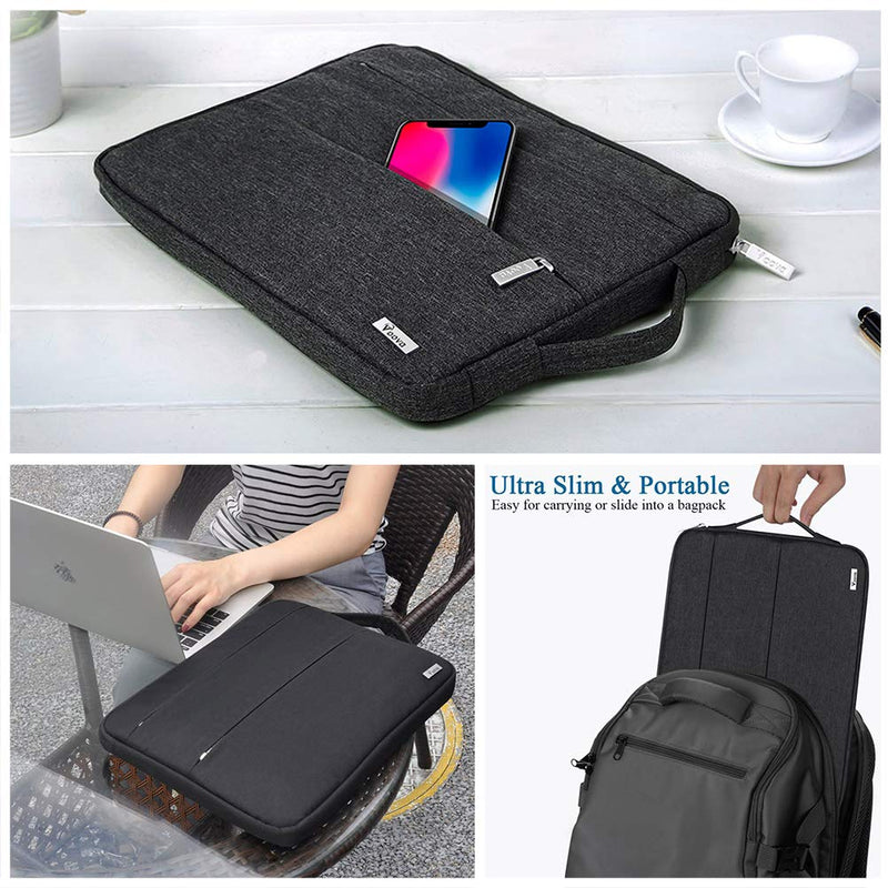 Laptop Sleeve 13 13.6 Inch Compatible with MacBook Air/Pro 13 M1/M2,Surface Laptop 4/5,Surface Pro X/9/8,13.5”Chromebook,Slim Computer Cover Bag,Black 12.6-13.6 Inch Black