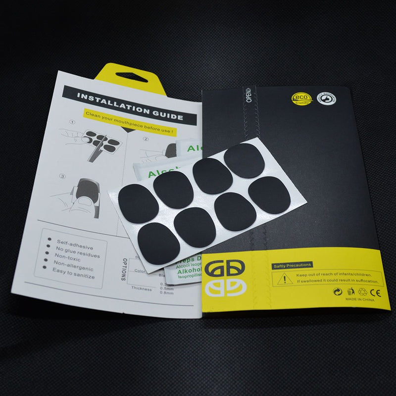 [AUSTRALIA] - Alto/Tenor Saxophone & Clarinet Mouthpiece Cushions Patches Pads, 0.8mm Black (16 pieces) 