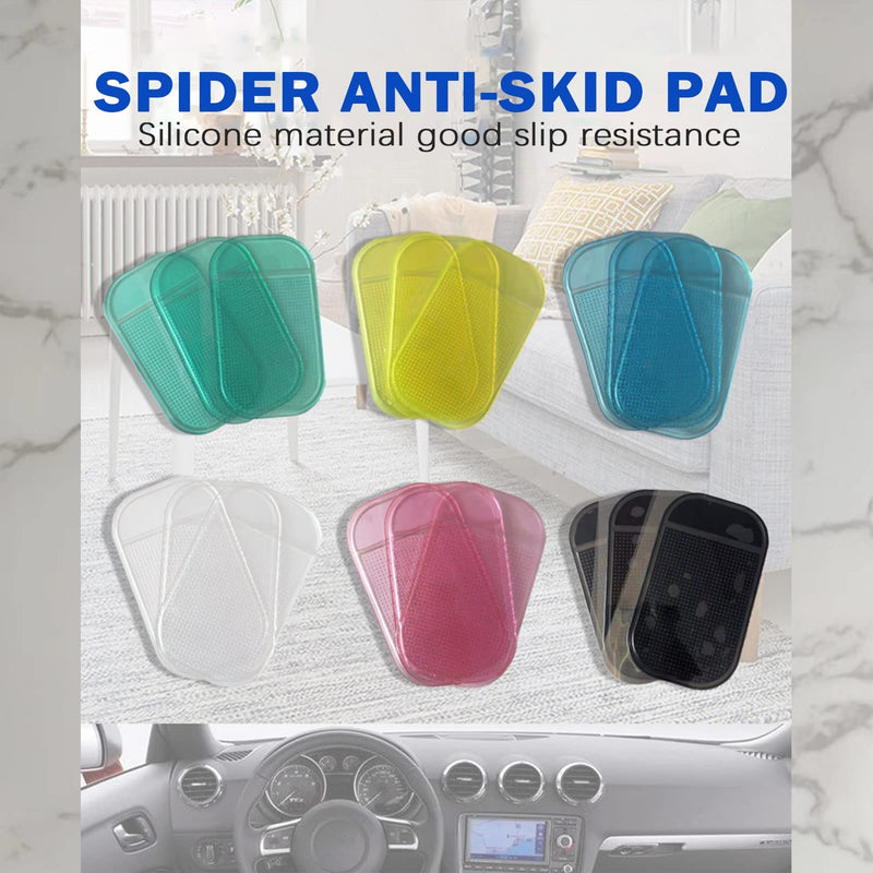 5PCS Extra-Strong Anti-Slip Pad Car Dashboard Sticky Pad Removable Silicone Gel Mat Washable Multi-Purpose PU Gel for Cell Phone Tablet (White) White