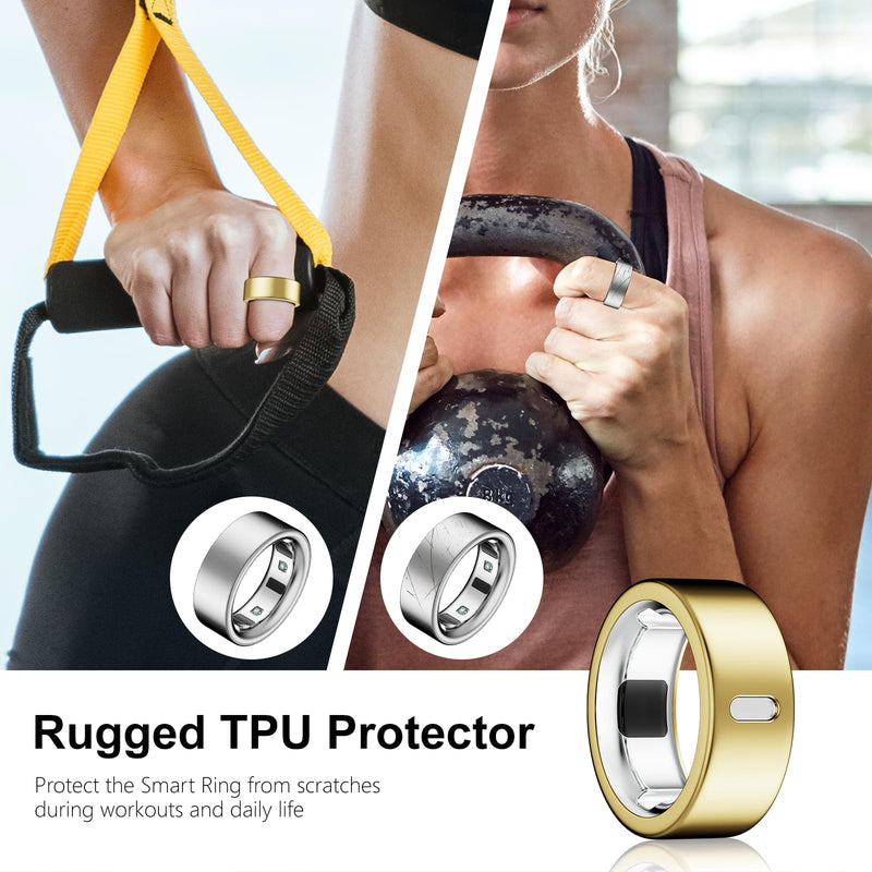 2 Pack TPU Cover and Charger Compatible for Oura Ring Gen 4- Size 6 -Accessories for Workout Gym Women Men