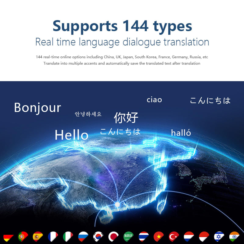 AI Translation Glasses with Over 144 Languages Real-Time Translation | Touch Control,Voice Assistant, Anti-Blue Light, Smart Music Glasses, Great for students, travel and Business Negotiation