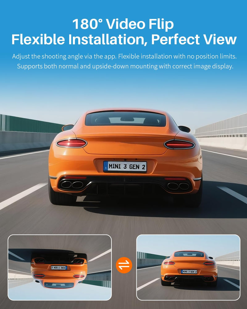 KAWA 2K Tiny Dash Cam, 1296P QHD Mini Car Camera DashCam - Voice Control, G -Sensor, Free 32GB TF Card, Built-in WiFi, APP Control, WDR/3D DNR with Super Night Vision, 24H Parking Mode Black