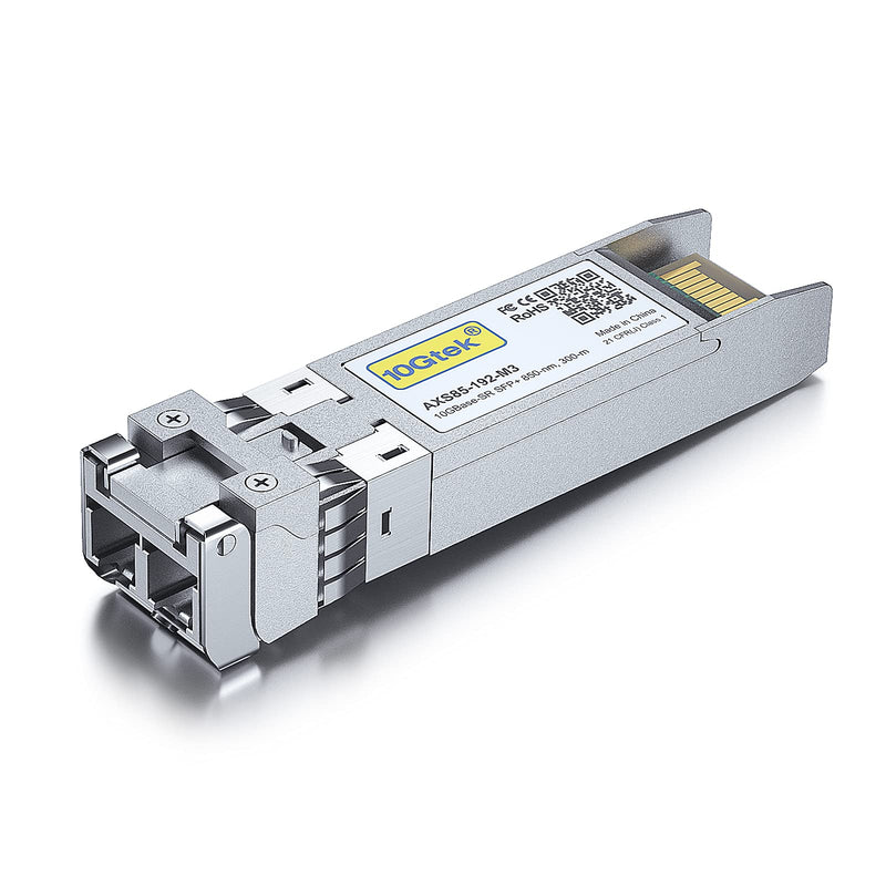 10Gtek 10GBase-SR SFP+ Transceiver, 10G 850nm MMF, up to 300 Meters, Compatible with Mikrotik S+85DLC03D 10G-SR: 300m