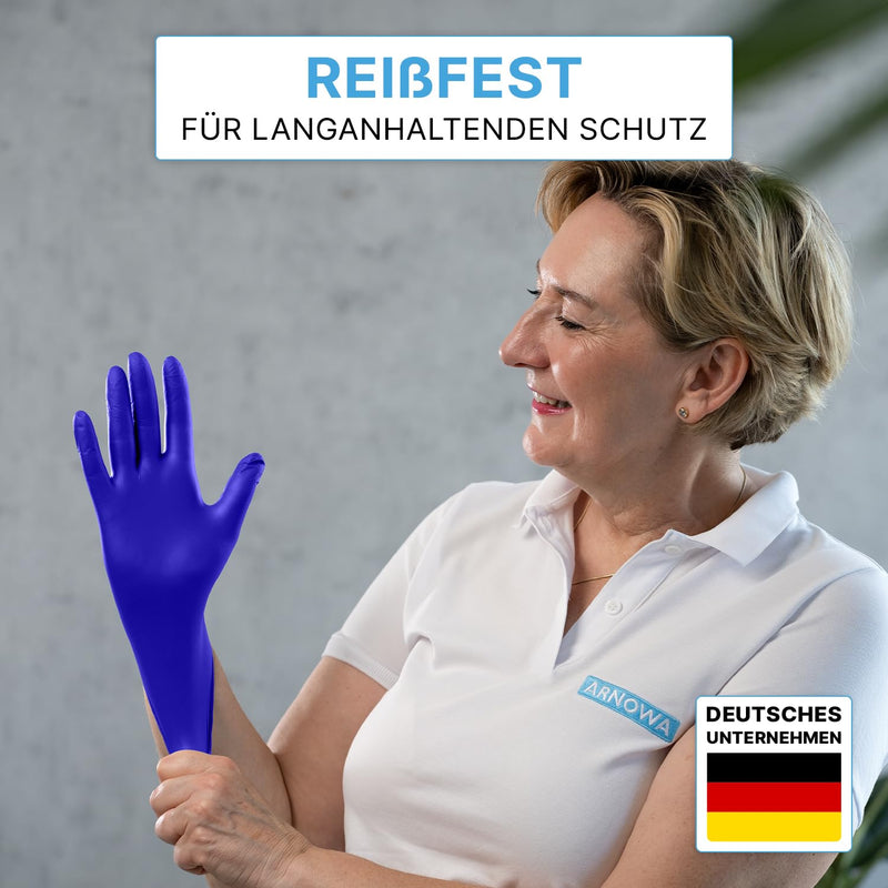 [AUSTRALIA] - ARNOMED Disposable Gloves XL, Nitrile Gloves, Accelerator-Free, Latex-Free, Disposable Gloves in Violet Blue, Allergy Friendly Rubber Gloves, Disposable Gloves in S, M, L, XL, Pack of 100 
