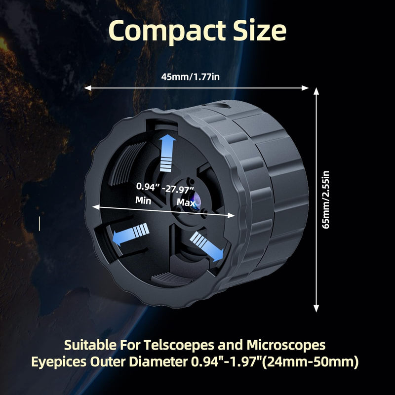 Telescope Eyepiece Camera 4MP WiFi Electronic Eyepiece Camera for 24mm-50mm Telescope Microscope,Astrophotography and Planetary,Digital Camera Telescope Accessories 32GB Video Recording