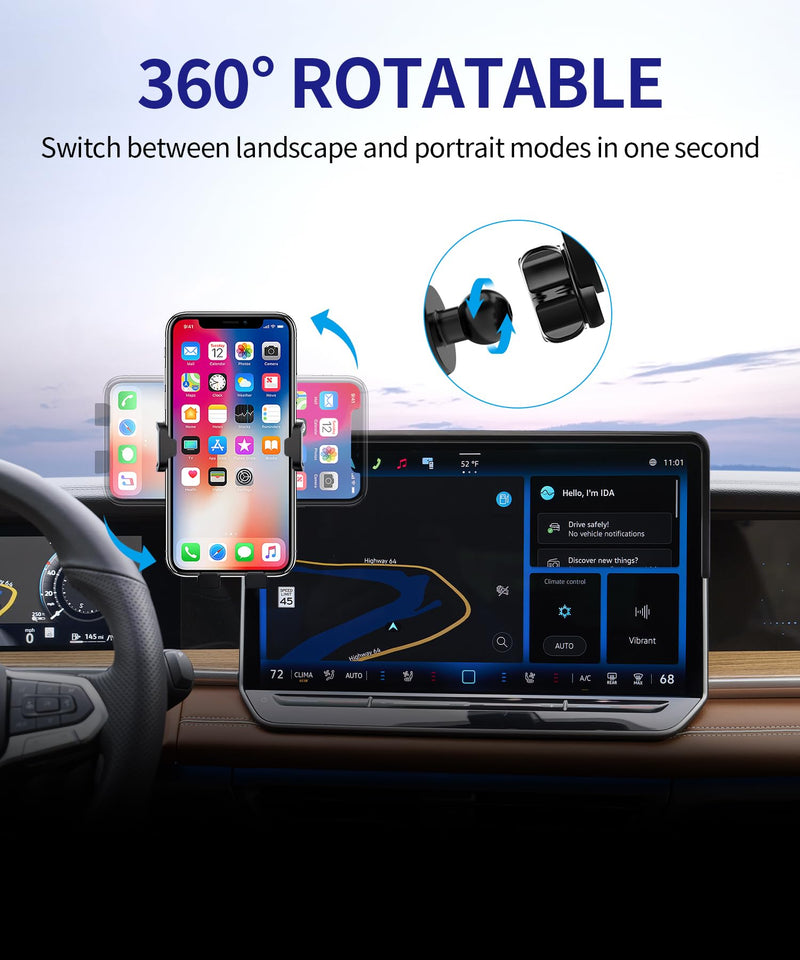 Auto Clamp Car Phone Holder for Volkswagen Tiguan 2025-2026, 12.9" Screen | Universal Mechanical Clip Cell Phone Mount Accessories Fit iPhone Android,Automobile Cradle GPS Dashboard Navigation Bracket 12.9-inch for 2025-2026 Tiguan