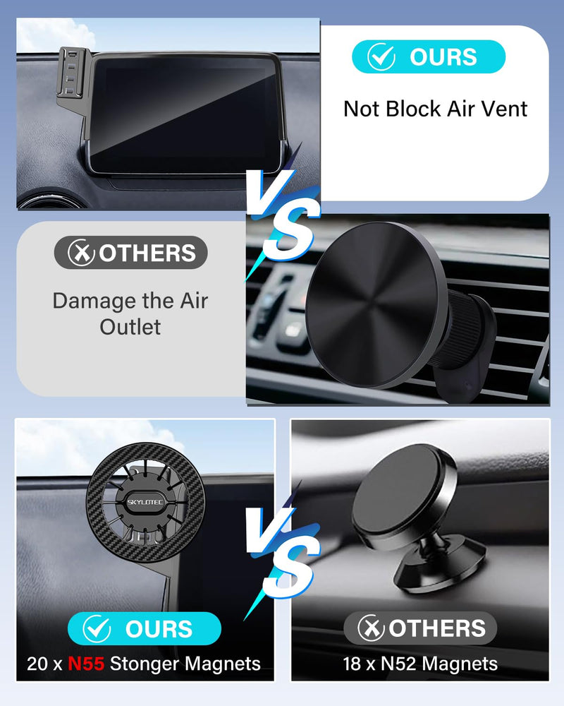 SKYLOTEC Magnetic Phone Holder for Kia Telluride 2020 2021 2022 Accessories | 10.25-Inch Touchscreen, Car Screen Cell Phone Mount, Automobile Cradles for MagSafe iPhone, Not Block Air Vent Telluride 2020-2022