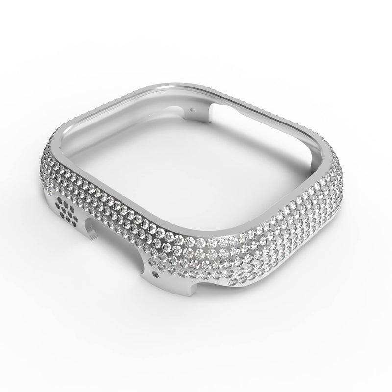 Compatible with Apple Watch Ultra 1 2 3 49mm Bling Cover Sparkling Rhinestone Diamond Jewelry Case Bezel for Men Women (Silver, 49mm) Silver Ultra 49mm