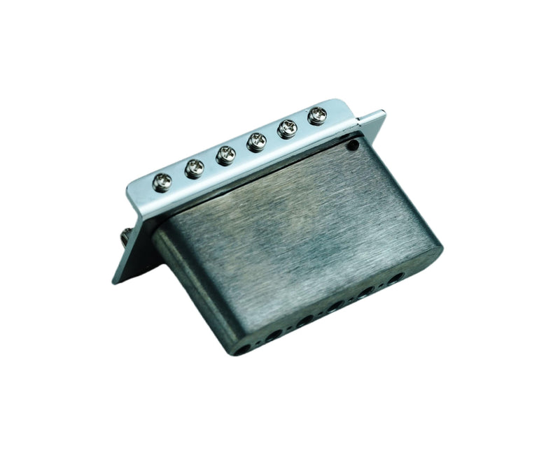 Guitar Tremolo Bridge with Zinc Alloy Saddles and Block, String Spacing 10.5MM, Pop-In Vibrato Bar, Complete Install Kit, B type B style saddle