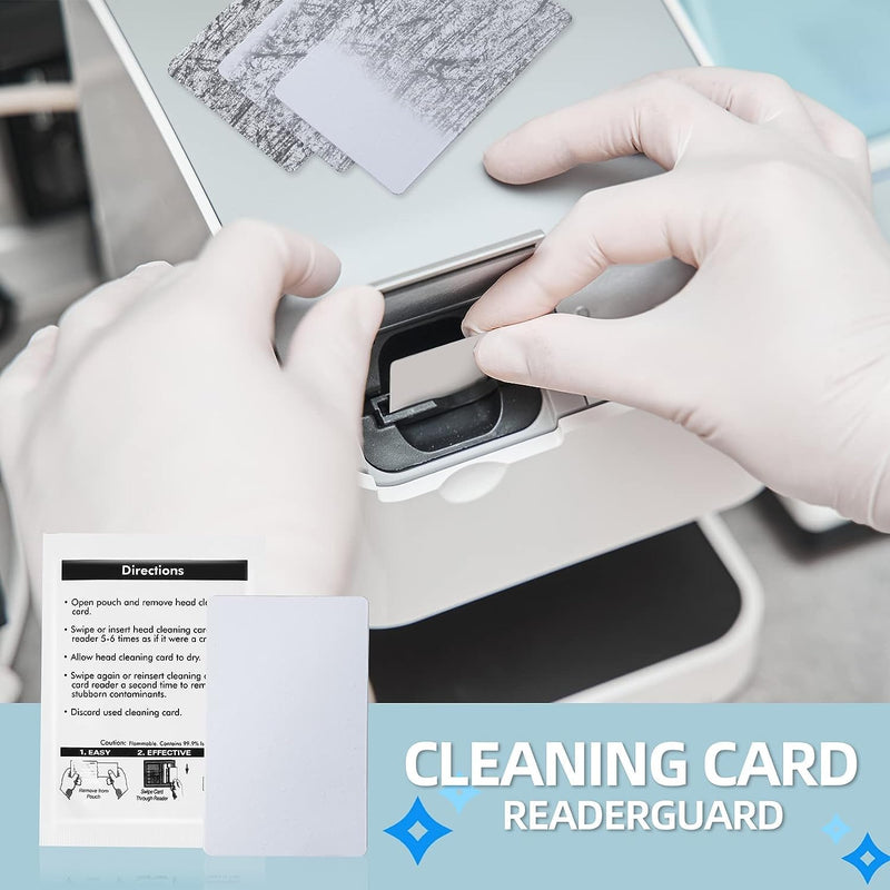 Card Reader Cleaning Cards - BIHYM Dual Side Credit Card Reader Cleaner, CR80 Card Reader Cleaner POS Swipe Terminal Cleaning Cards (50PCS)