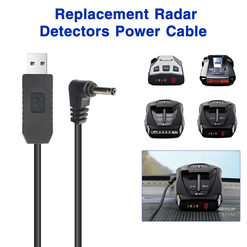 Radar Detector Power Cable for Cobra RAD350 380 450 480i 700i XRS9370 955 5300 9940 SPX 5300 5521 7700 ESR700 ESD737 767 SLR Vendetta 500,Power Cord for Cobra,Car Replacement Charging Cable 3.3ft DC3.5-3.3FT