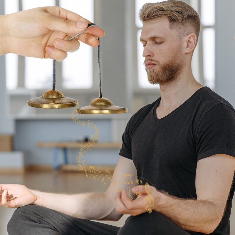 ZenBless Tibetan Tingsha Cymbals, with Storage Box and Fabric Case, Meditation Brass Chime Bells, Low and Mellow Voice for Spiritual Healing Mindfulness, Yoga Buddhist, Relaxation Musical Instruments Small-2.6 in(6.6cm)