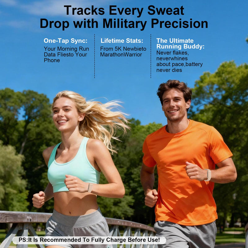 Smart Bracelet Fitness Trackers for Men Women, Smart Watch 24/7 Heart Rate Sleep Stress HRV Monitor, 170+ Sports Modes, 2 Bands, Free APP Rose Gold
