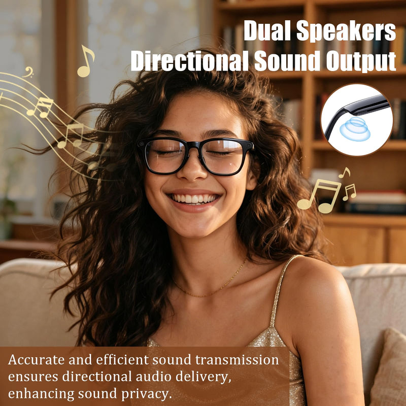 AI Smart Glasses with Camera,4K HD Camera Glasses with EIS Image Stabilization,Video Recording Glasses with AI Assistant,Wi-Fi+Bluetooth 6.0 Transfer,Replaceable 3 Lens,Real-Time Translation