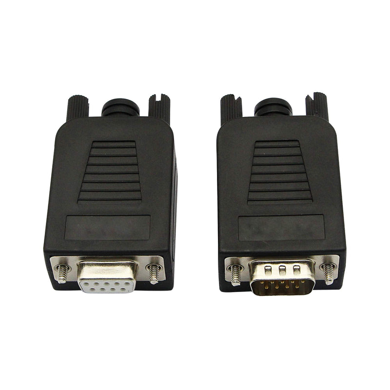 SinLoon DB9 Connector Adapter RS232 Serial Port D-SUB Adapter Plate Breakout Board Solder-Free (1-Pair Male+Female with Screwdriver ，White Rubber Core)