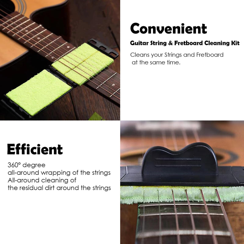 [AUSTRALIA] - 2-Pack Guitar String Cleaner, Guitar String & Fretboard Cleaning Kit Premium Guitar String cleaning Cloth Scrubber for Violin/Cello/Bass/Ukulele/Electric Guitars 