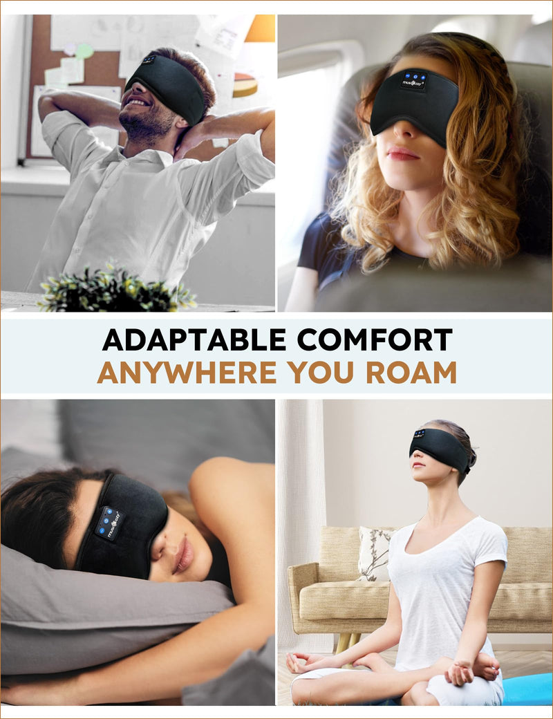 MUSICOZY Sleep Headphones Bluetooth Headband Sleeping Headphones Sleep Mask, Wireless Music Sleeping Headphones for Side Sleepers Men Women Travel Cool Tech Gadgets Unique Gifts Boys Girls, Pack of 2