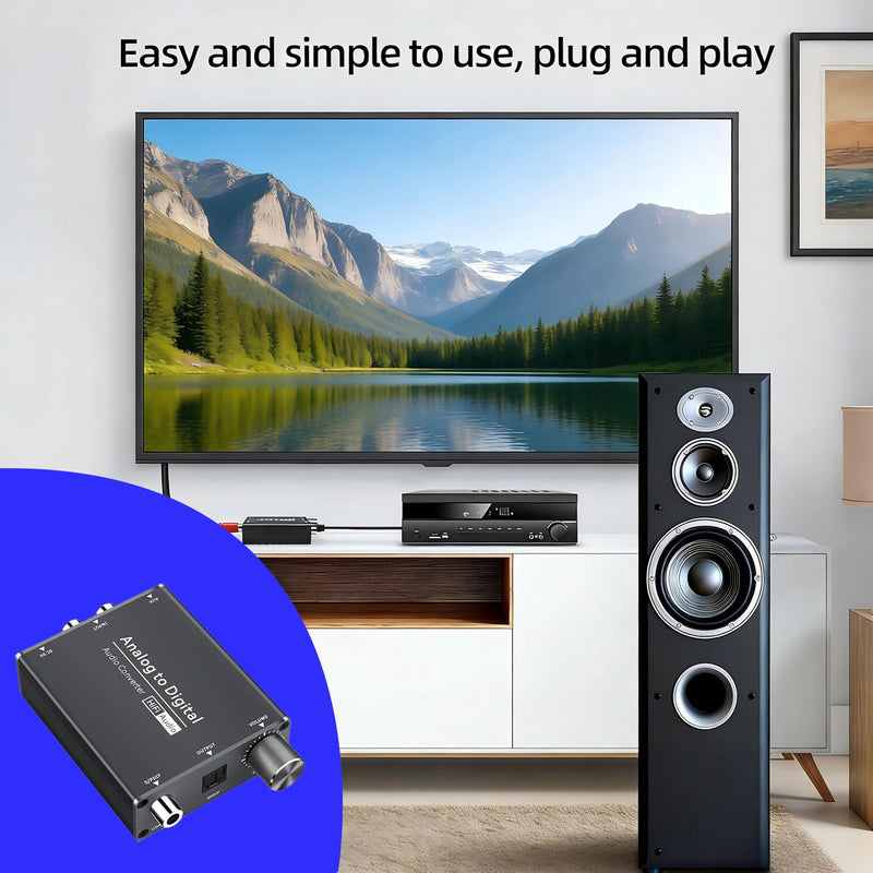 [AUSTRALIA] - Analog to Digital Audio Converter, RCA to Optical w/ 3.5mm AUX Jack Toslink, Coaxial Adapter with Adjustable Volume RCA to Optical Converter 