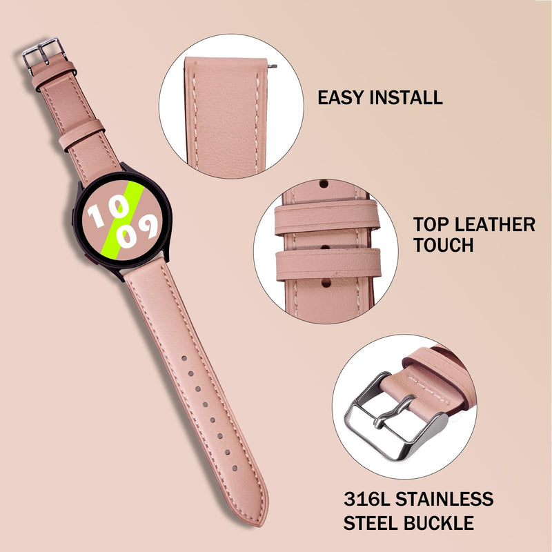 22mm Premium Italy Leather Watch Bands Compatible with Samsung Watch 3 45mm, Galaxy 46mm, Gear S3 Frontier, Quick Release Wear-resistant Leather Watch Straps Replacement Band for Women Men(Pack of 2)