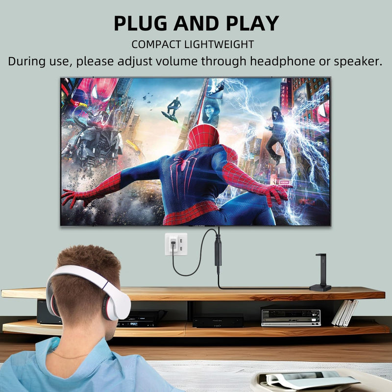 192KHz DAC Optical to 6.35mm TRS Stereo Converter,Optical Audio Cable to 1/4" AUX Cable Adapter,Digital to Analog Audio Converter for HDTV DVD Set-top Boxes(O-ptical to 1/4") Aux Cable - 3FT
