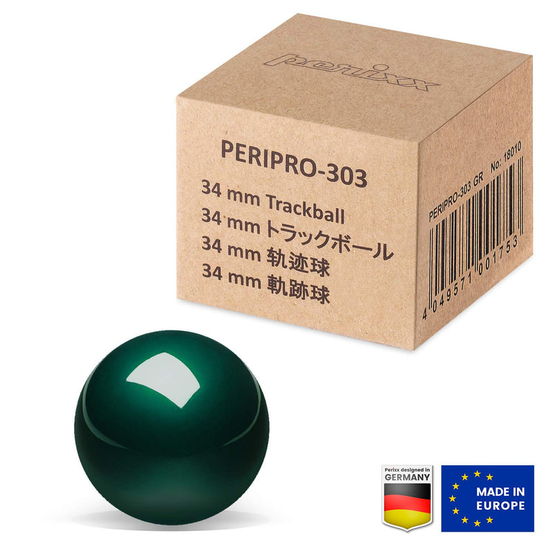 Perixx Peripro-303GLG Trackball, 1.34 Inch Replacement Ball for Perimice and M570, Glossy Green